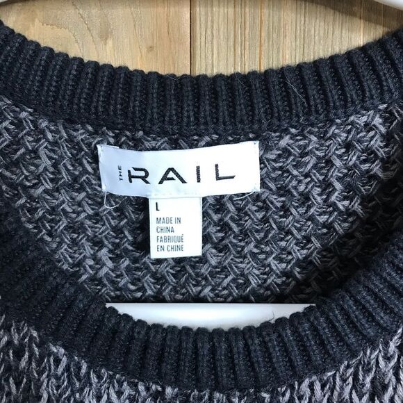 The Rail Mens 100% Cotton Crew Neck Sweater Black/ Grey Size Large - Picture 5 of 14